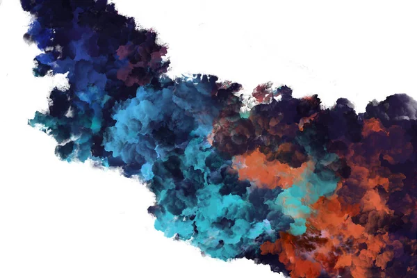 Soyut barut sıçramış arka plan. Beyaz arka planda renkli barut patlaması. Renkli bulut