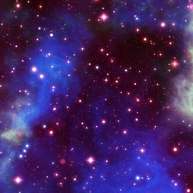 Nebula, uzayın derinliklerinde bir yıldız kümesi. Bilim kurgu sanatı.