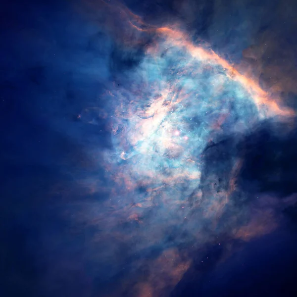 Nebula, uzayın derinliklerinde bir yıldız kümesi. Bilim kurgu sanatı.