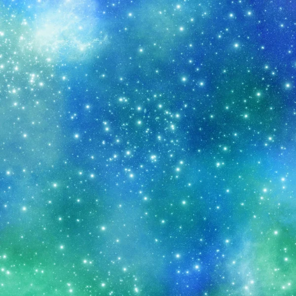 Nebula, uzayın derinliklerinde bir yıldız kümesi. Bilim kurgu sanatı.