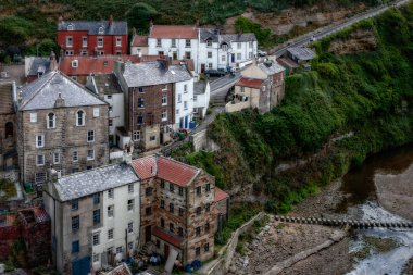 staithes north Yorkshire yüksek açılı görünüş