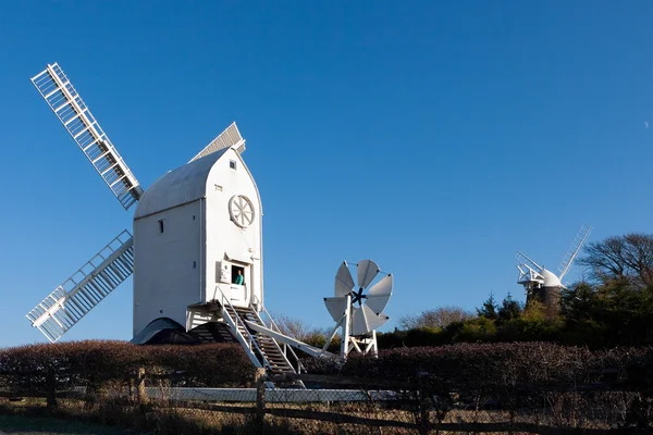Jack and Jill Windmills on a winters day — Stock Photo, Image