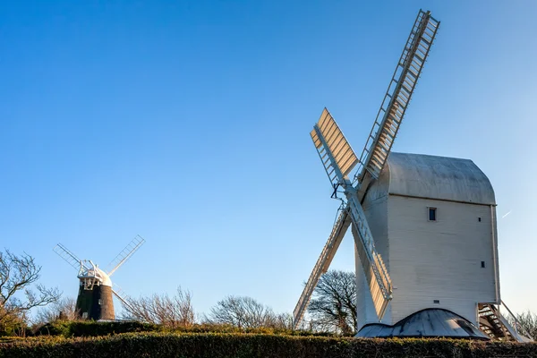 Jack and Jill Windmills on a winters day — Stock Photo, Image