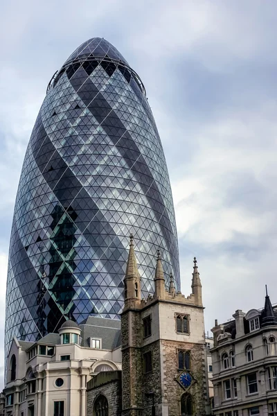 30 St Mary Axe affectionally known as the Gherkin — Stock Photo, Image
