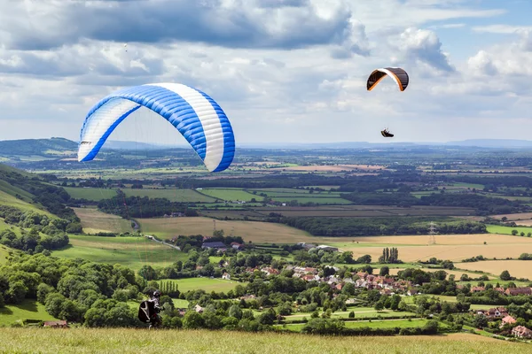 Paragliding at Devil's Dyke — Stock Photo, Image