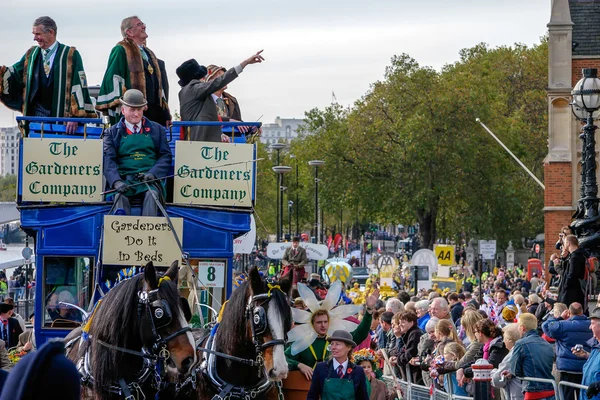Companhia de Jardineiros no desfile do Lord Mayor 's Show em Londres — Fotografia de Stock