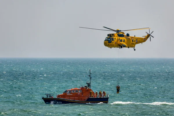 Sea King HAR3 helicopter display at Airbourne — Stock Photo, Image