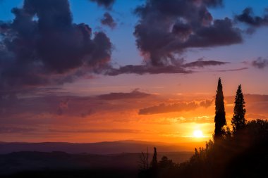 val d'orcia Toskana günbatımı