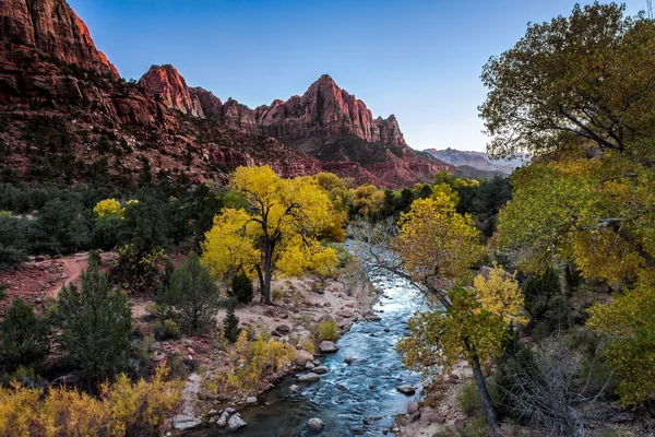 Virgin river při západu slunce — Stock fotografie