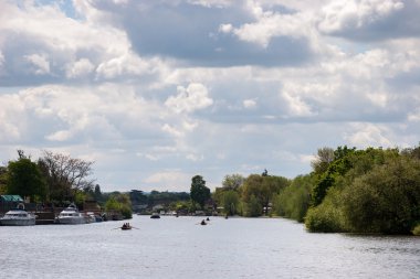 kürek ve hampton court thames Nehri üzerinde tekne ve