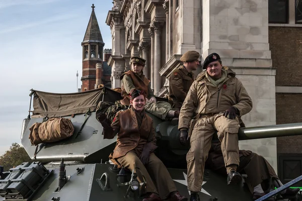 Regular soldiers in the parade at the Lord Mayor's Show London — Stock Photo, Image