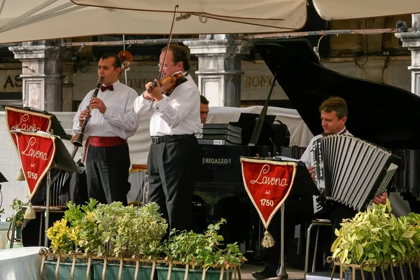 Musicia játszik a St. marks square Velence — Stock Fotó