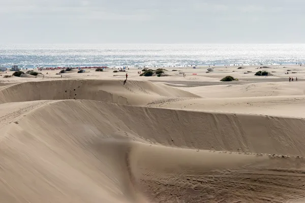 Вид на песчаные дюны возле Маспаломас Гран-Канария — стоковое фото