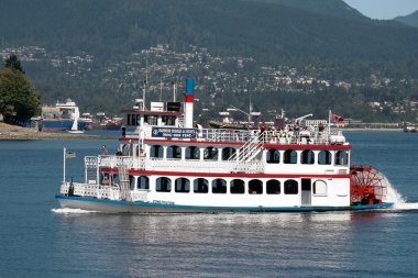 Anayasa yandan çarklı vapur dış liman Vancouver boyunca seyir