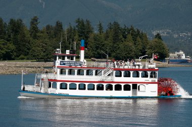 Anayasa yandan çarklı vapur dış liman Vancouver boyunca seyir
