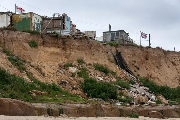 Coastal erosion at Happisburgh Norfolk — Stock Photo, Image
