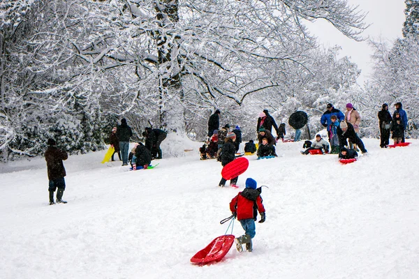 Winters tafereel in east grinstead — Stockfoto