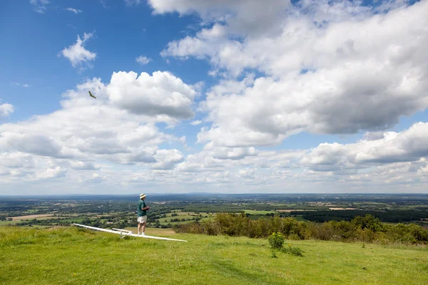 Flying model planes at Devil's Dyke — Stock Photo, Image