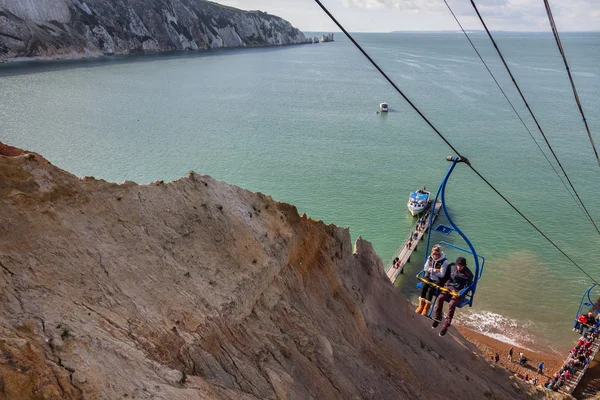 Chairlift to Alum Bay and the Needles — Stock Photo, Image