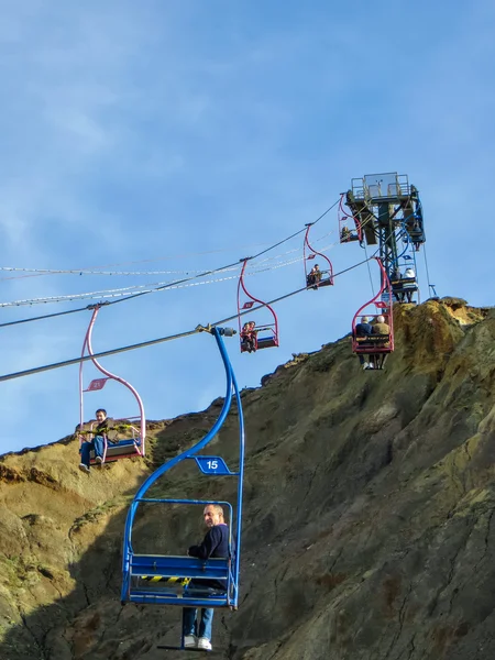 Chairlift down to Alum Bay Isle of Wight — Stock Photo, Image