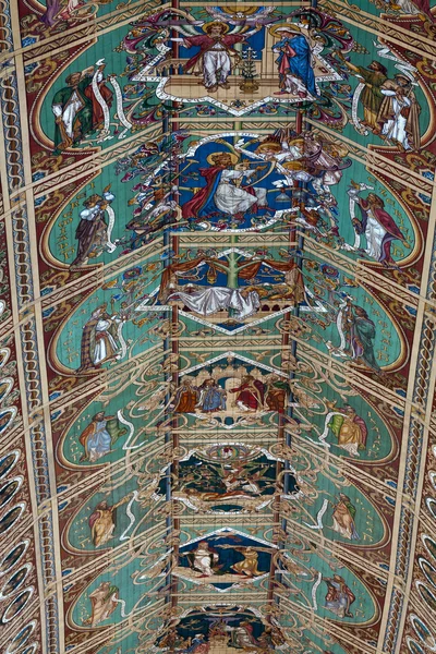 Veduta dettagliata di parte del soffitto nella Cattedrale di Ely — Foto Stock