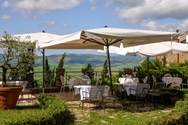 Vista da un ristorante a Pienza — Foto Stock