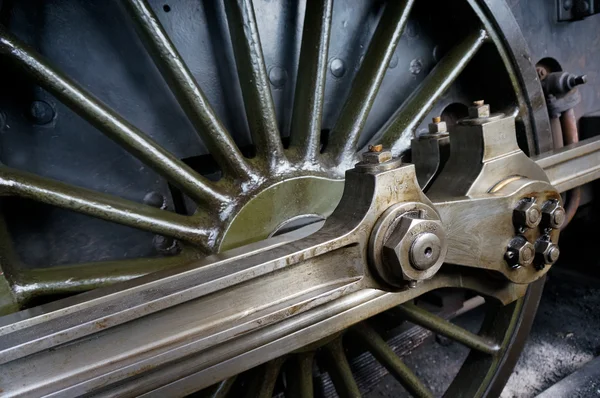 Una vieja rueda de tren de vapor — Foto de Stock