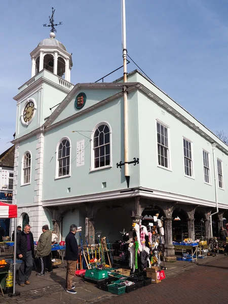 Vista do mercado de rua em Faversham — Fotografia de Stock