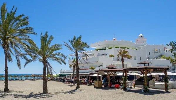 Uitzicht op het strand in marbella — Stockfoto