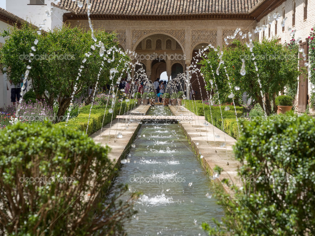 Fountain in the Alhambra Palace gardens – Stock Editorial Photo © phil ...