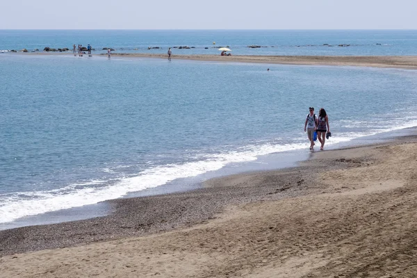 Strandmotiv i benalmadena — Stockfoto