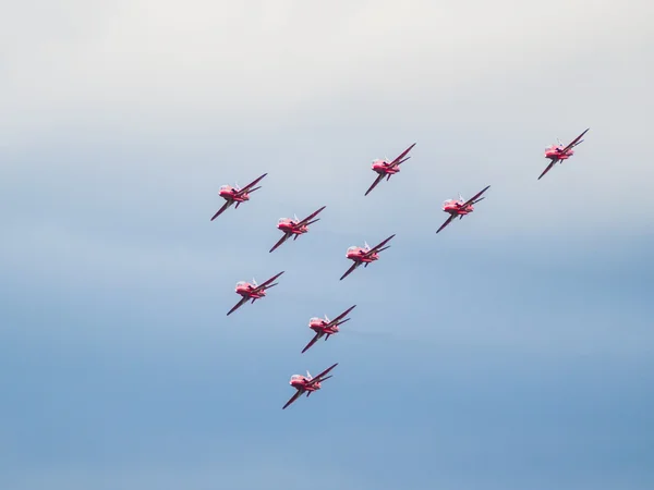 Red Arrows display team 50th anniversary at Biggin Hill airport — Stock Photo, Image