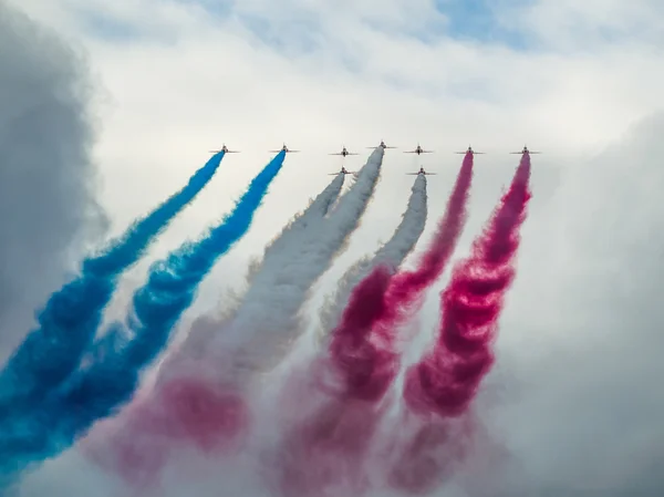 Red Arrows display team 50th anniversary at Biggin Hill airport — Stock Photo, Image