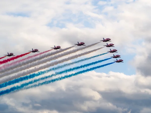 Red Arrows display team 50th anniversary at Biggin Hill airport — Stock Photo, Image
