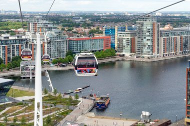 Londra teleferik thames Nehri üzerinde görüş