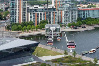 Londra teleferik thames Nehri üzerinde görüş