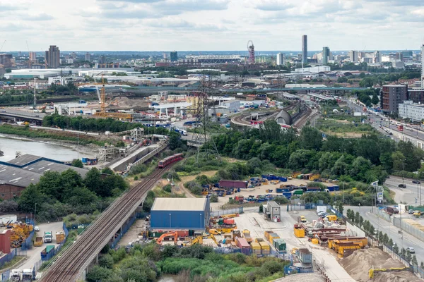 View towards the Olympic Village from London's cable car — Stock Photo, Image