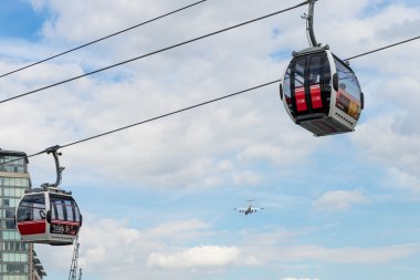 Londra teleferik thames Nehri üzerinde görüş
