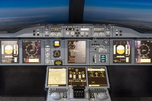 Airbus a-380-800 flygsimulator — Stockfoto