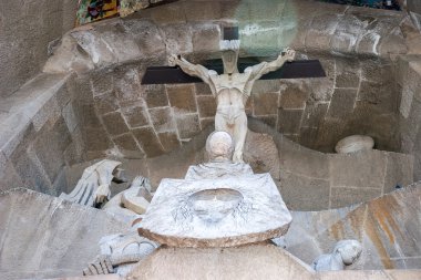 bir heykel Gaudi'nin sagrada familia Katedrali, yakın çekim