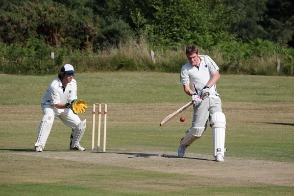 Vesnice kriketu se hraje na coleman poklop — Stock fotografie