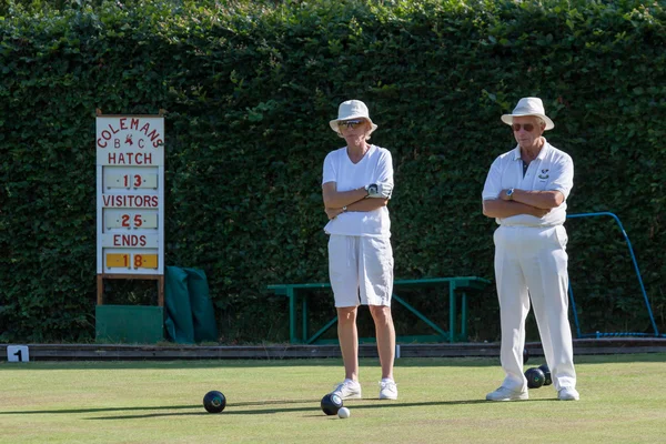 Lawn bowls match at Colemans Hatch — Stock Photo, Image