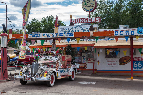 Snow Car in Seligman on Route 66