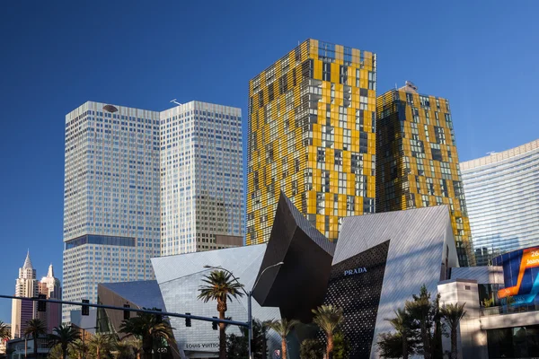 Blick bei Sonnenaufgang auf Gebäude in las vegas — Stockfoto