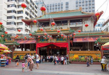 Singapur bir tapınak dışında Çin fenerler