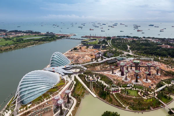 Vista dos novos Jardins Botânicos em construção em Singapor — Fotografia de Stock