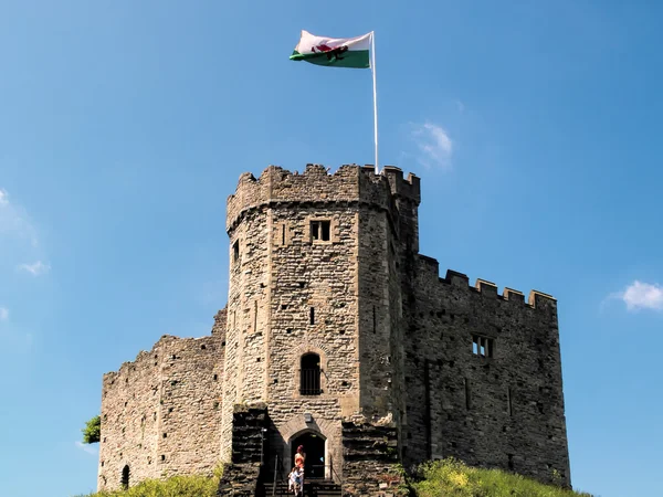 Cardiff Castle tutun — Stok fotoğraf