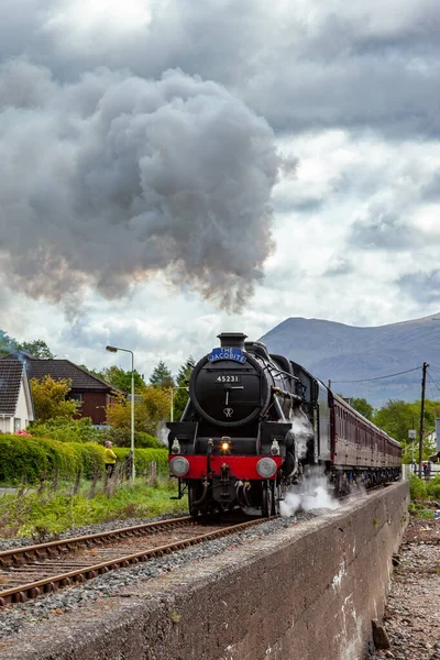 Corpach Scotland Reino Unido Maio Jacobite Deixando Estação Corpach Escócia — Fotografia de Stock