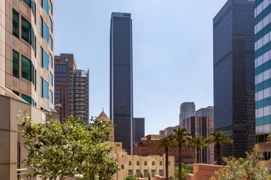 LOS ANGELES, CALIFORNIA, ABD - 28 Temmuz 2011 'de Los Angeles California' nın finans bölgesinde kule blokları