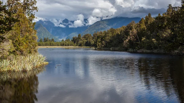 Naturskön Utsikt Över Sjön Matheson Nya Zeeland Sommaren — Stockfoto